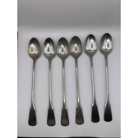 Oneida Silver Independence Stainless Steel iced Teaspoon Set Of 6 - Light Satin - Picture 2 of 5